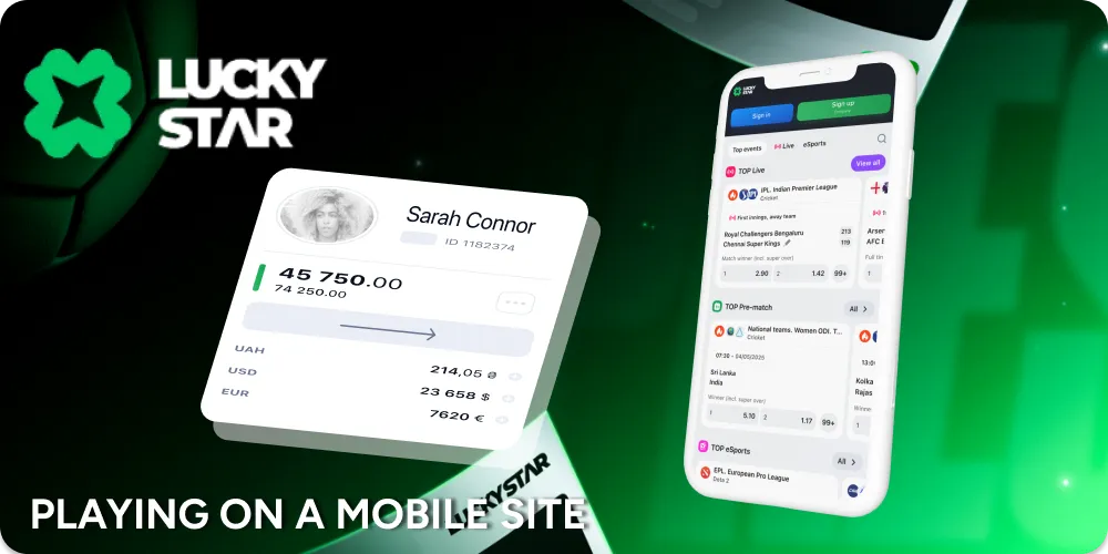 How to play at Lucky Star casino in Mobile website.